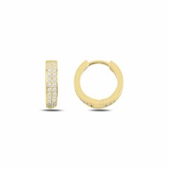 2 Sıra Zirkon Taşlı 15mm Tamtur Halka Küpe